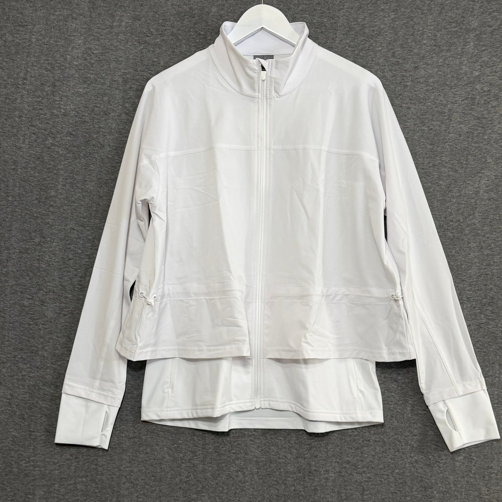 Sweaty Betty Womens Fast Lane Running Jacket L White Water Resistant Athleisure